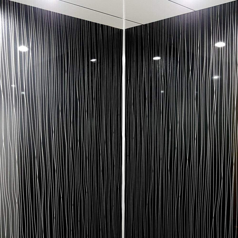 Black String 5MM Wall Panels, 250MM X 2.7M Long PVC Panel