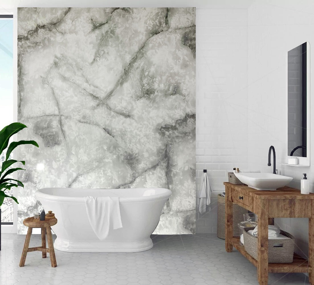 2 x White Marble 1m x 2.4m x 10mm PVC Wall Panels