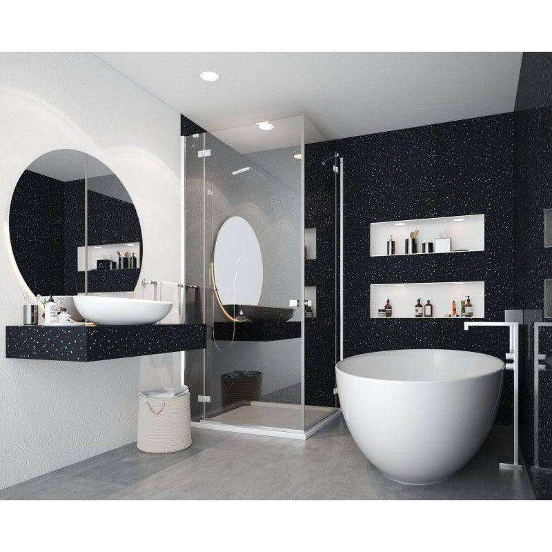 Black Sparkle Shower Panels 1m x 2.4m PVC Panels