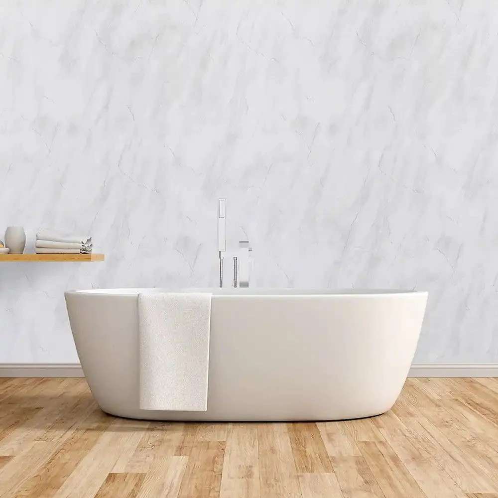 Light Grey Marble 5MM Wall Panels, 250MM X 2.7M Long PVC Panels