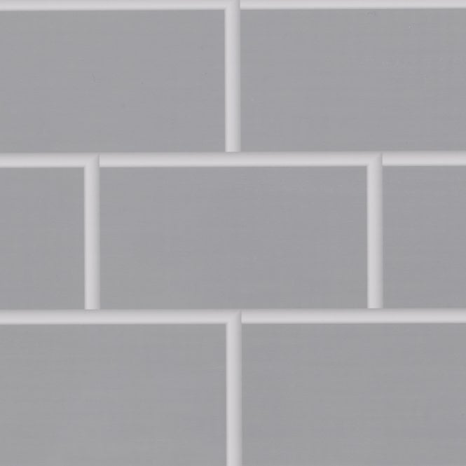 Light Grey Metro Tile 250mm x 2700mm x 8mm PVC Wet Wall Panels (Pack of 4 Panels