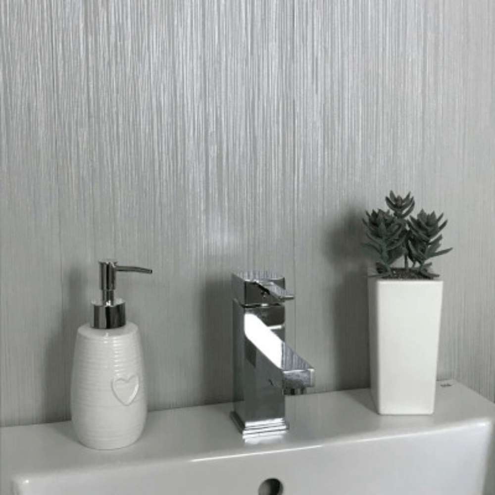 Silver Brush 250mm x 2700mm x 8mm PVC Wet Wall Panels (Pack of 4 Panels)