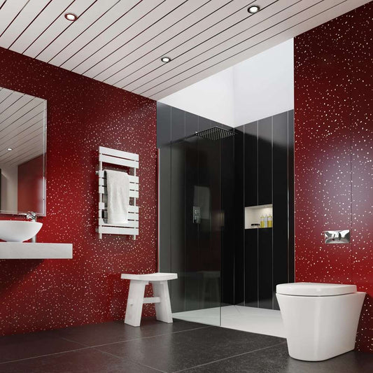 Red Sparkle Shower Panels 1m x 2400mm PVC Panels