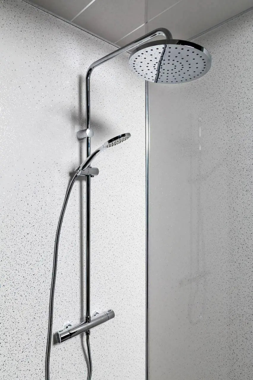 White Sparkle1.2M Bathroom Panels, 2.4M Long Wet Wall Panels