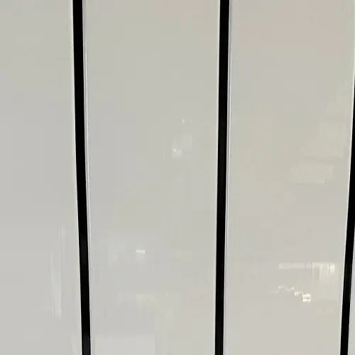 White Gloss Black Strip 250mm x 2700mm x 8mm PVC Wet Wall Panels (Pack of 4 Panels)
