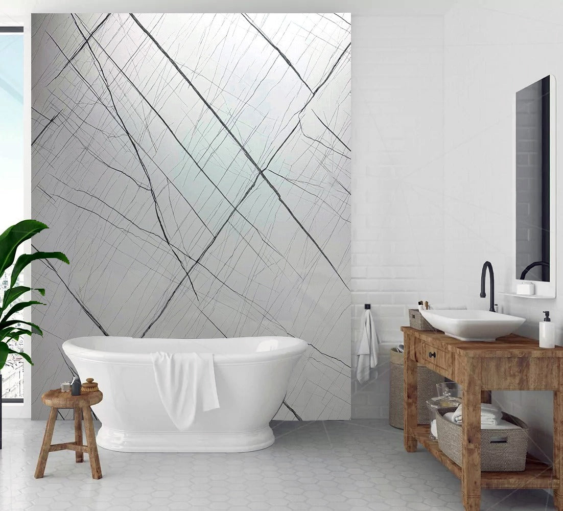 Laurent White PVC Wall Panels 1m x 2.4m x 10mm