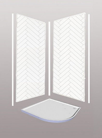 Chevron 2 sided Wet Wall Panels Kit 1m x 2.4m x 10mm