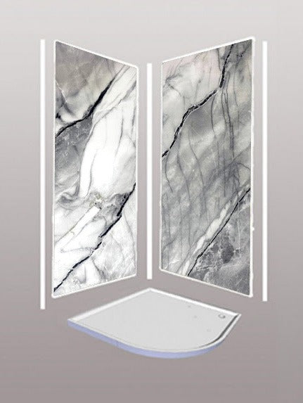 Cabana Marble 2 sided Wet Wall Panels Kit 1m x 2.4m x 10mm