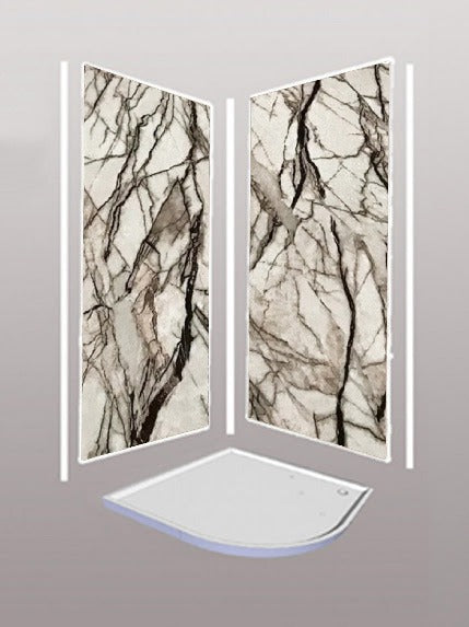 Stone Marble 2 sided Wet Wall Panels Kit