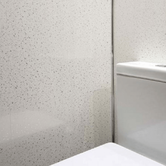 White Sparkle Silver 2 Strip 5MM Wall Panels,250MM X 2.7M Long