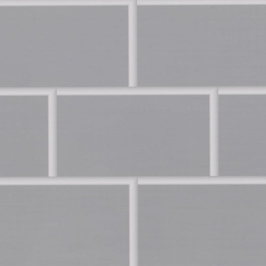 Light Grey Metro Tile 250mm x 2700mm x 8mm PVC Wet Wall Panels (Pack of 4 Panels