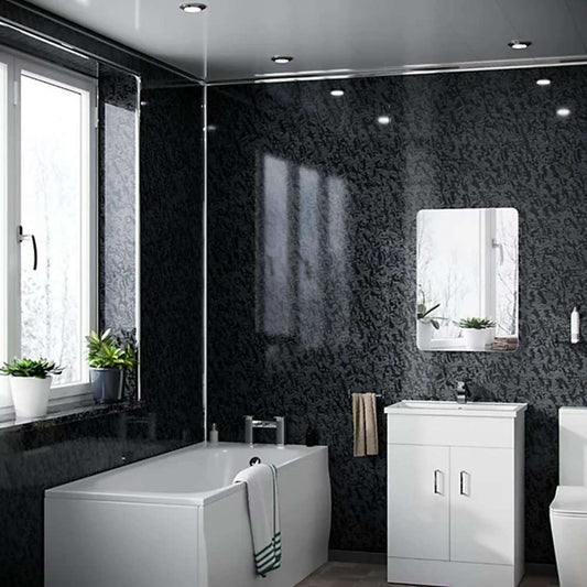 Black Pearlescent 1.2M Bathroom Panels, Wet Wall Panels