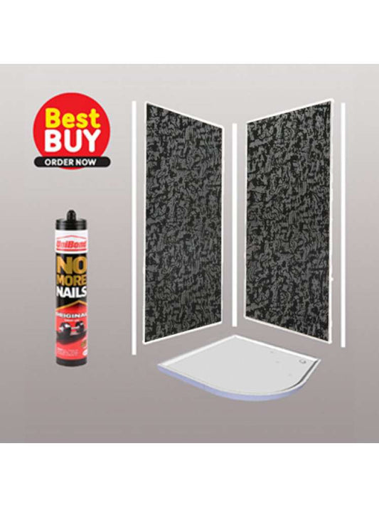 Pearlescent Black 2 sided Wet Wall Panels Kit