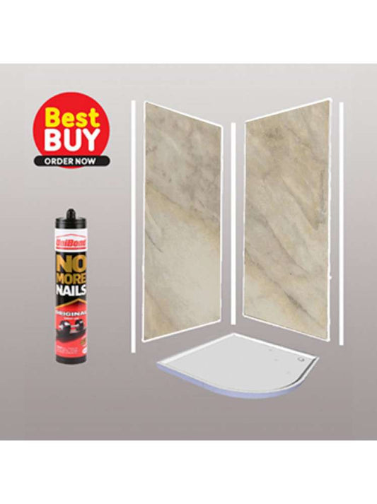 Pergamon Marble 2 sided Wet Wall Panels Kit