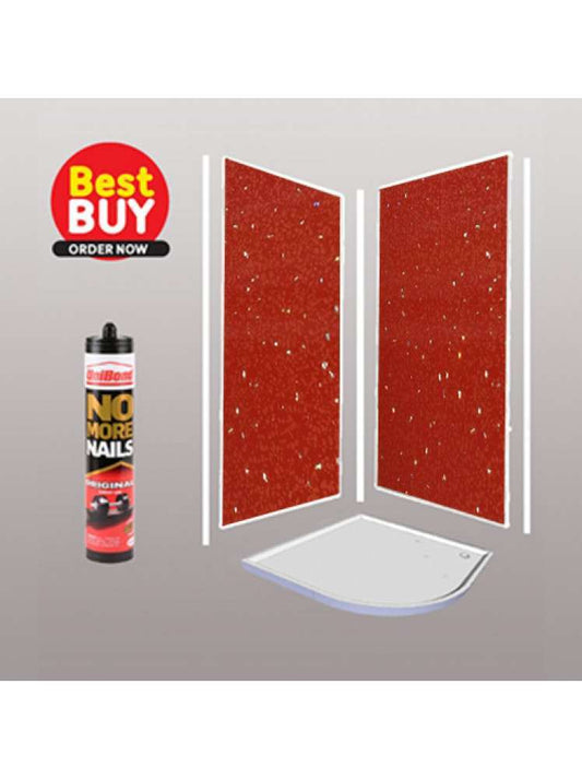 Black Sparkle 2 sided Wet Wall Panels Kit