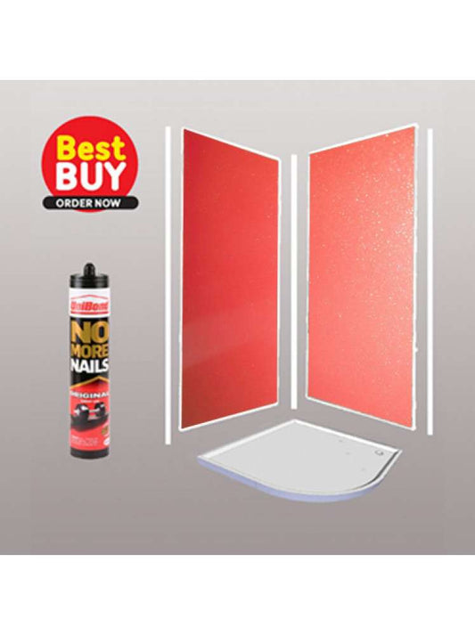 Red Pearl 2 sided Wet Wall Panels Kit