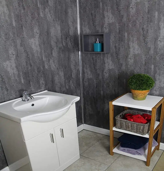 Retro Grey Shower Panels1m x 2.4m PVC Panels