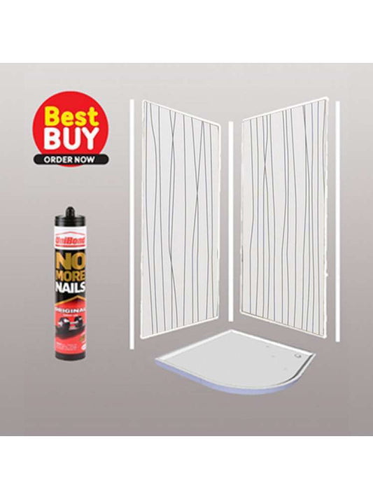 White String 2 sided Wet Wall Panels Kit