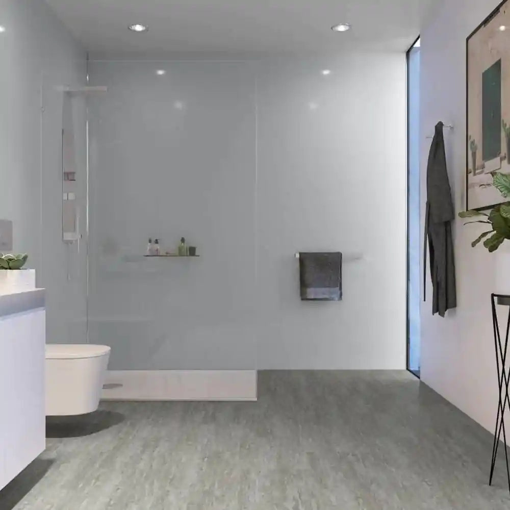 White Gloss1.2M Bathroom Panels, 2.4M Long Wet Wall Panels