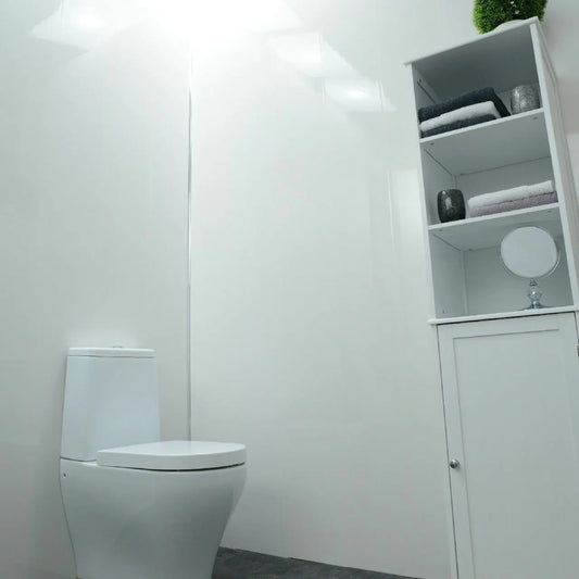 White Gloss1.2M Bathroom Panels, 2.4M Long Wet Wall Panels