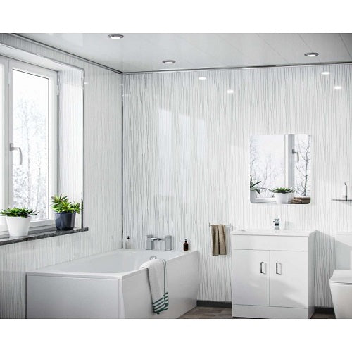 White String 5MM Wall Panels, 250MM X 2.7M Long PVC Panels